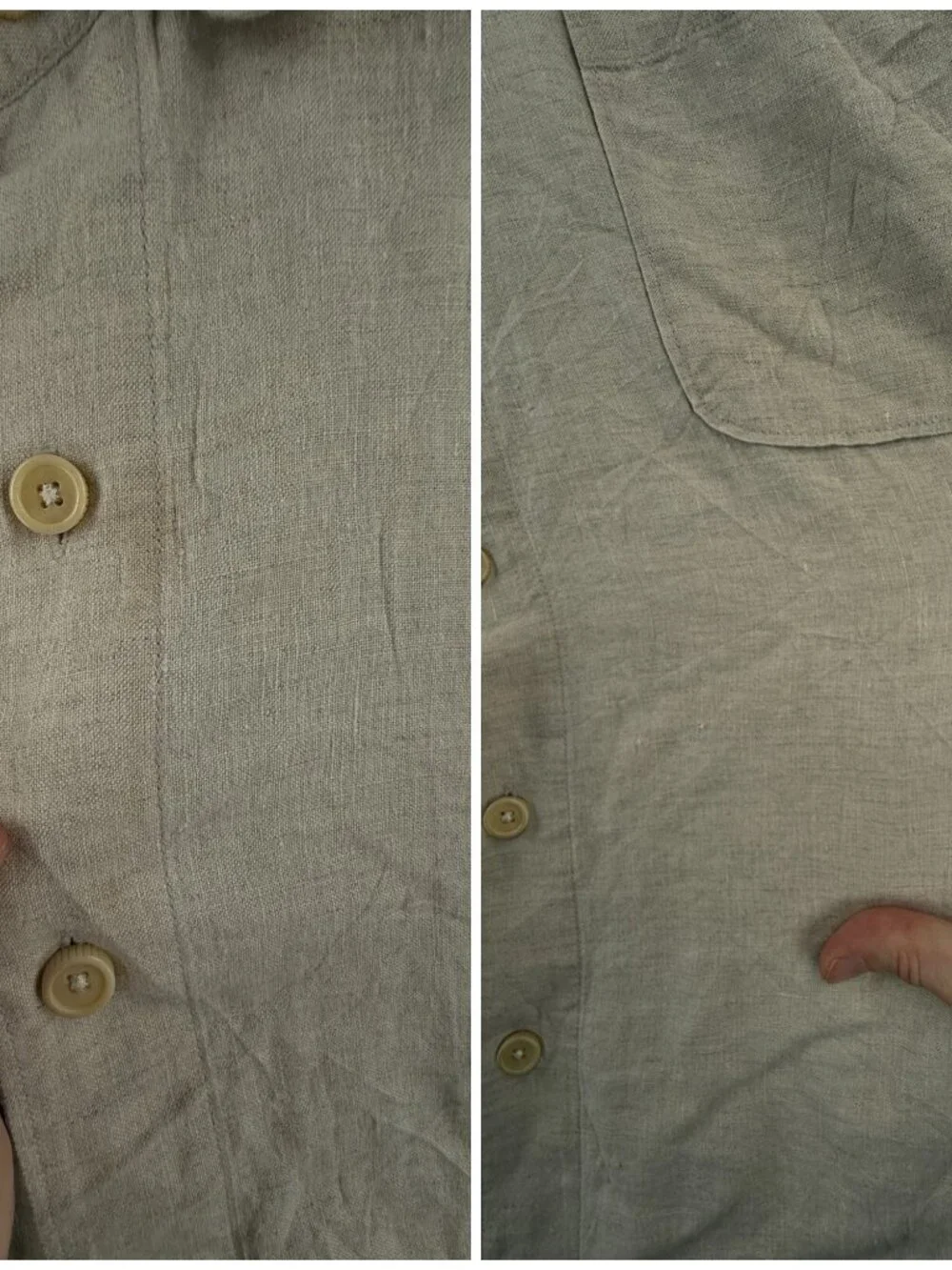 Tommy Bahama All Linen Button Up Shirt Men Long Sleeve Beige 2XL Breathable